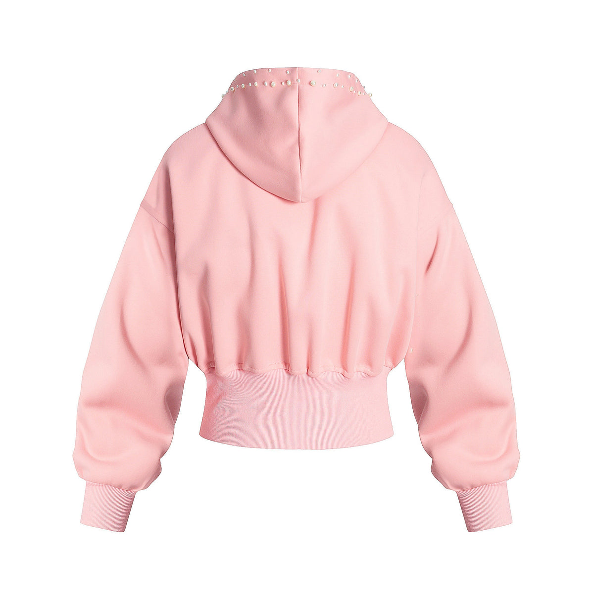 Madxmarx Kurzer Kapuzenpullover mit Perlenbesatz