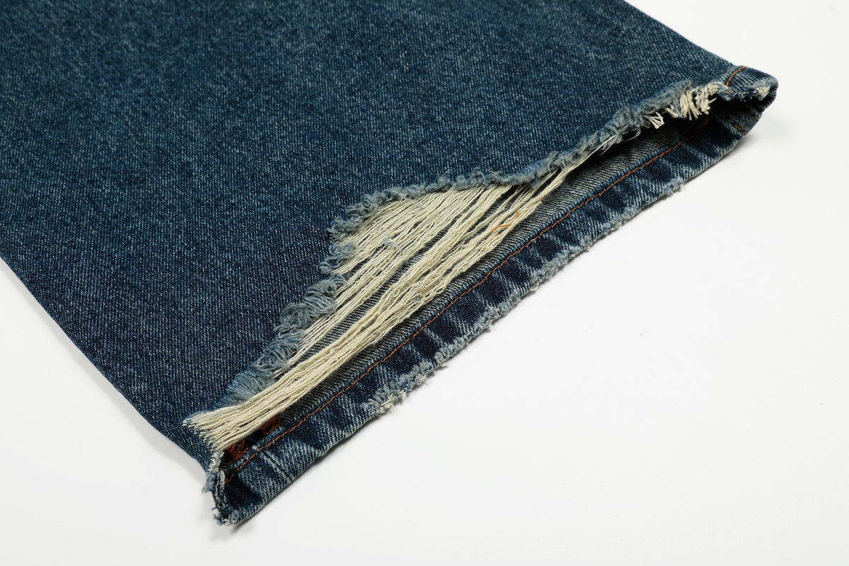 Madxmarx Vintage-Waschung Wide-Leg-Jeans