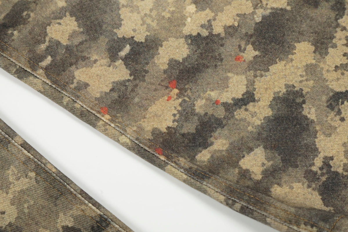 Pantalon en jean large à patchwork camouflage Madxmarx
