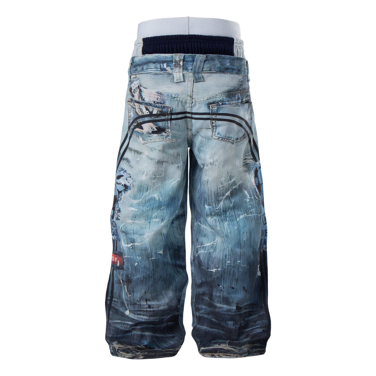 Calça Jeans com Estampa Madxmarx de Cintura Sobreposta