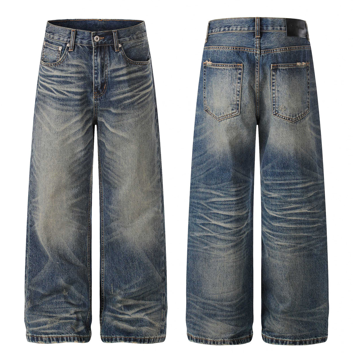 Madxmarx Vintage Wash Wide-Leg Jeans