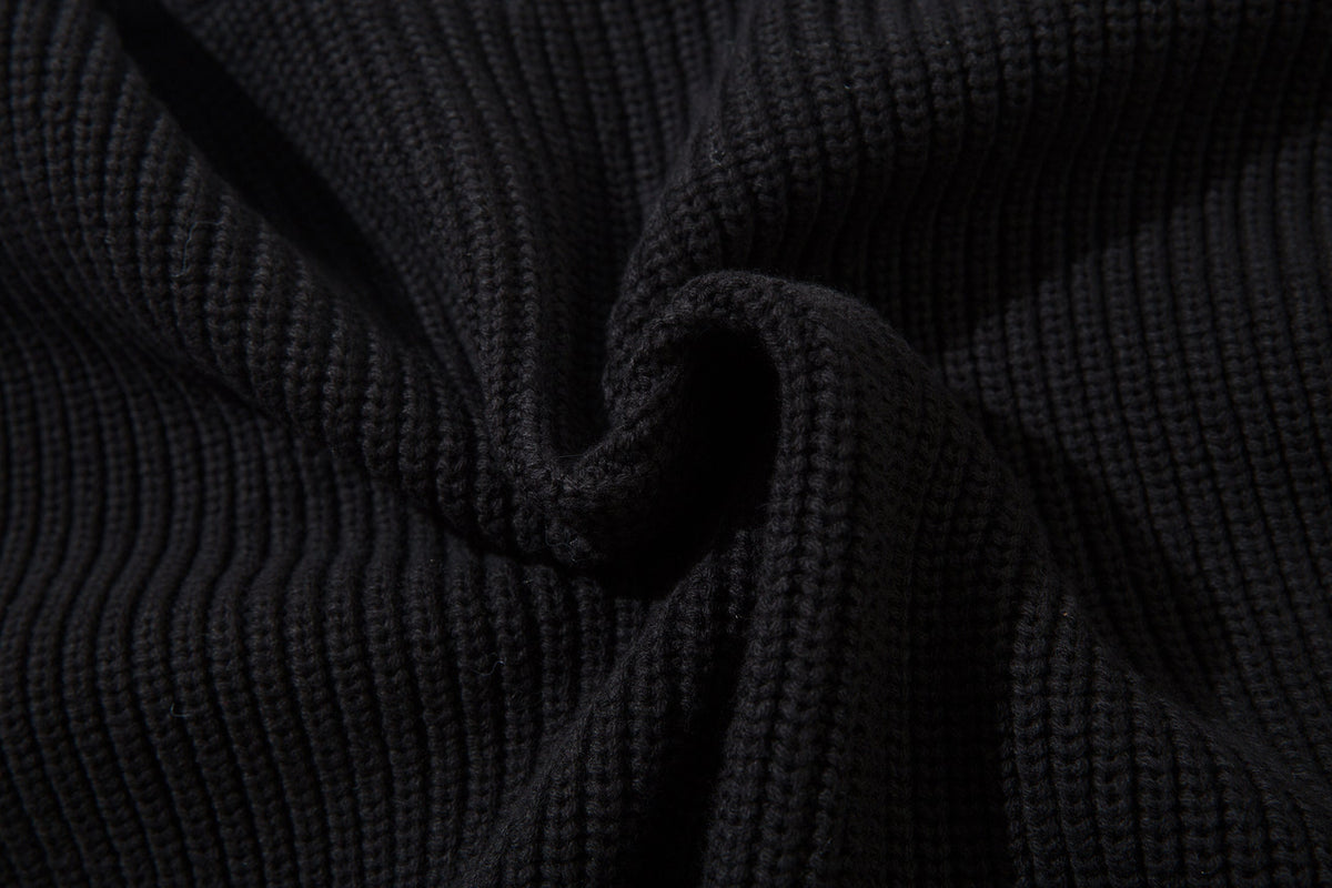 Madxmarx Distressed Zip-Up Knit Cardigan