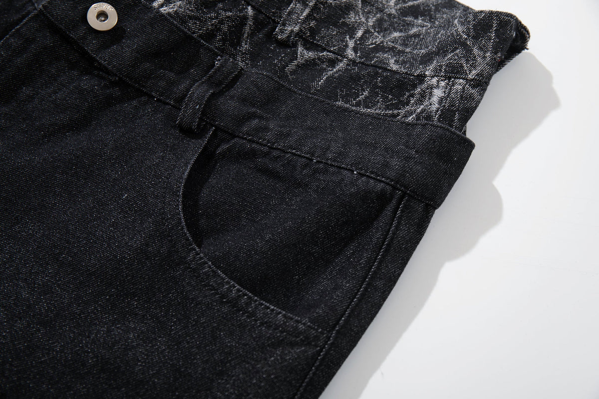 Pantalon large à empiècement craquelé Madxmarx