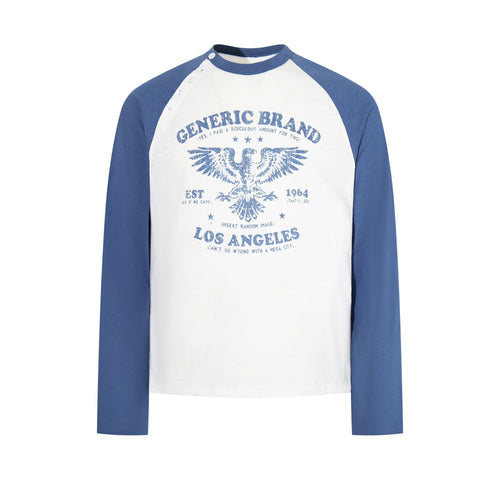 Madxmarx Vintage Eagle Raglan Long Sleeve - M / Blue