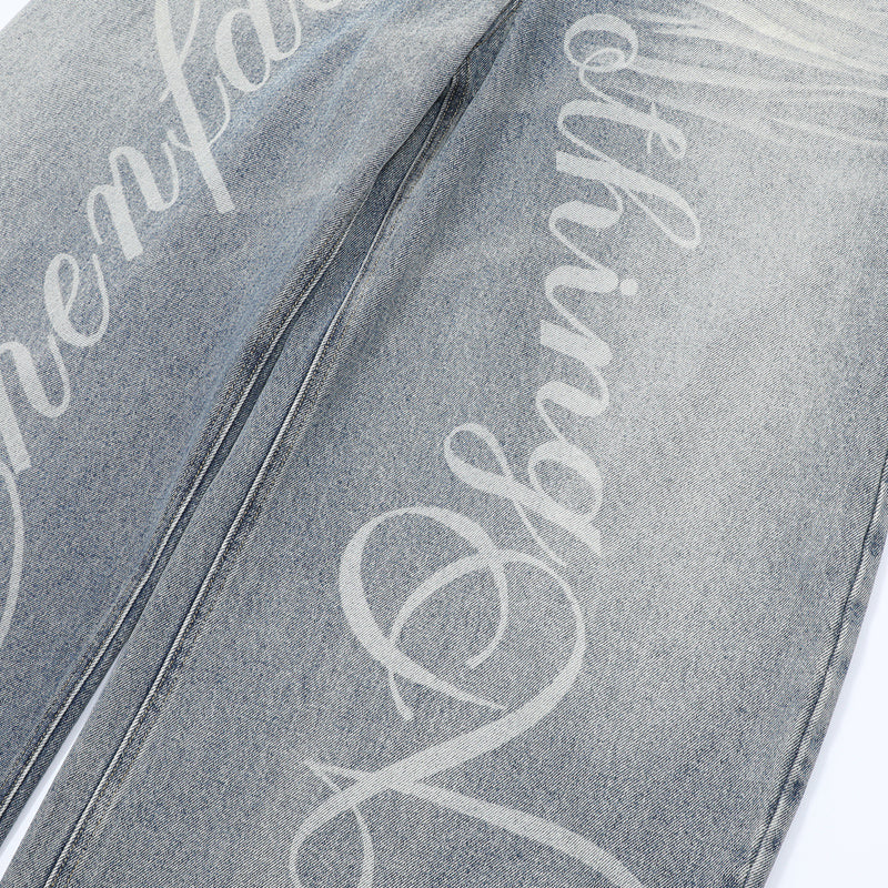 Madxmarx Script Logo Wide-Leg Jeans