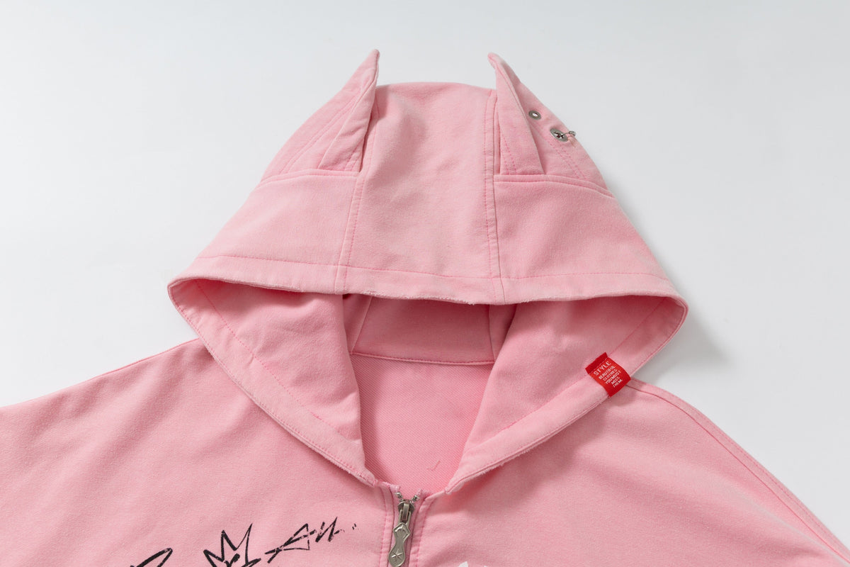 Madxmarx Gradient Graphic Zip Hoodie