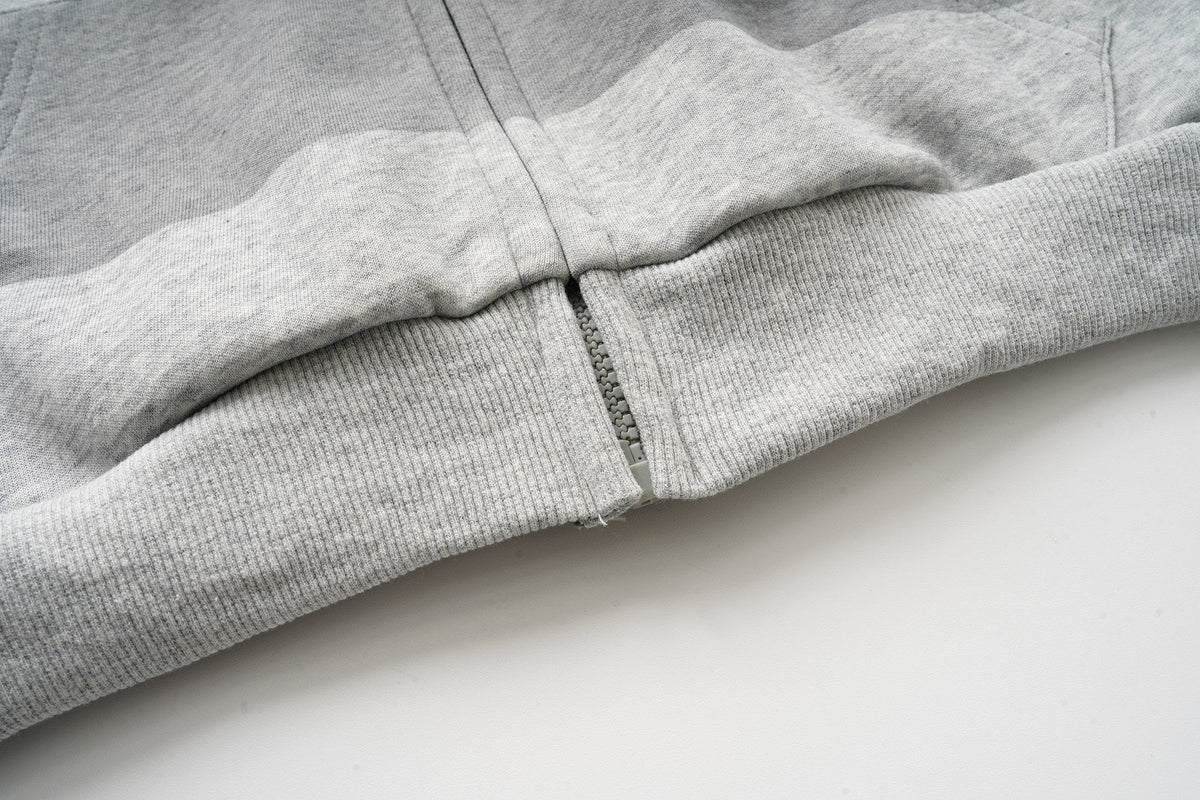 Madxmarx Striped Portrait Zip-Up Hoodie