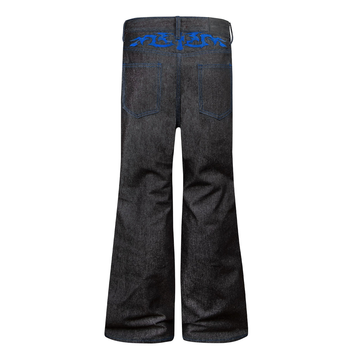 Madxmarx Contrast Stitch Script Wide-Leg Jeans