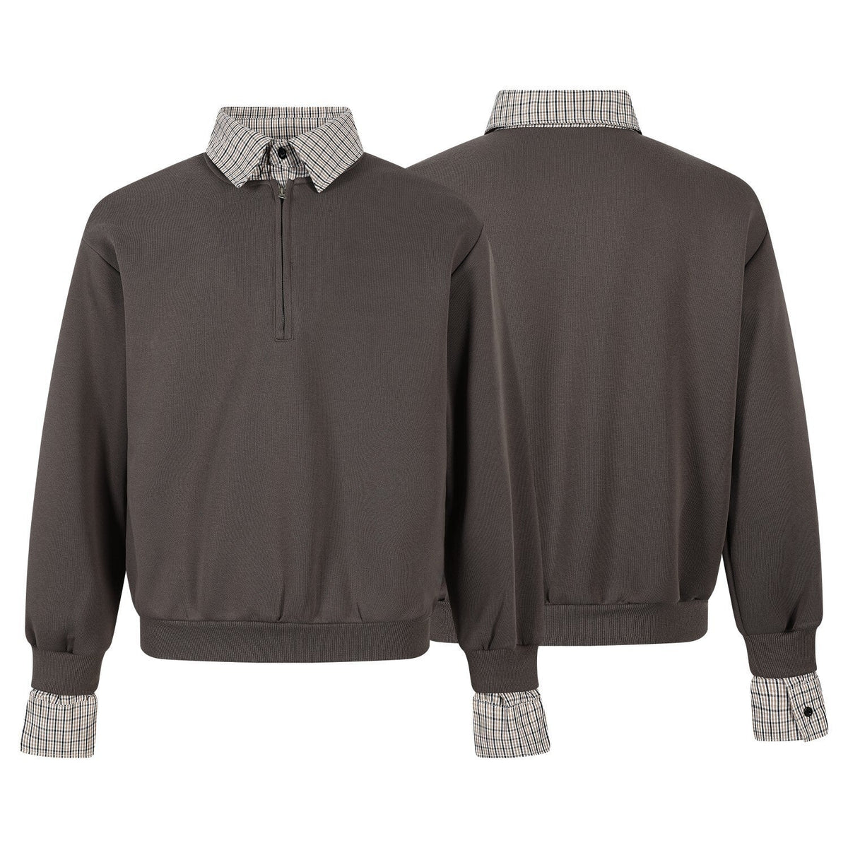 Madxmarx Layered Collar Half-Zip Pullover
