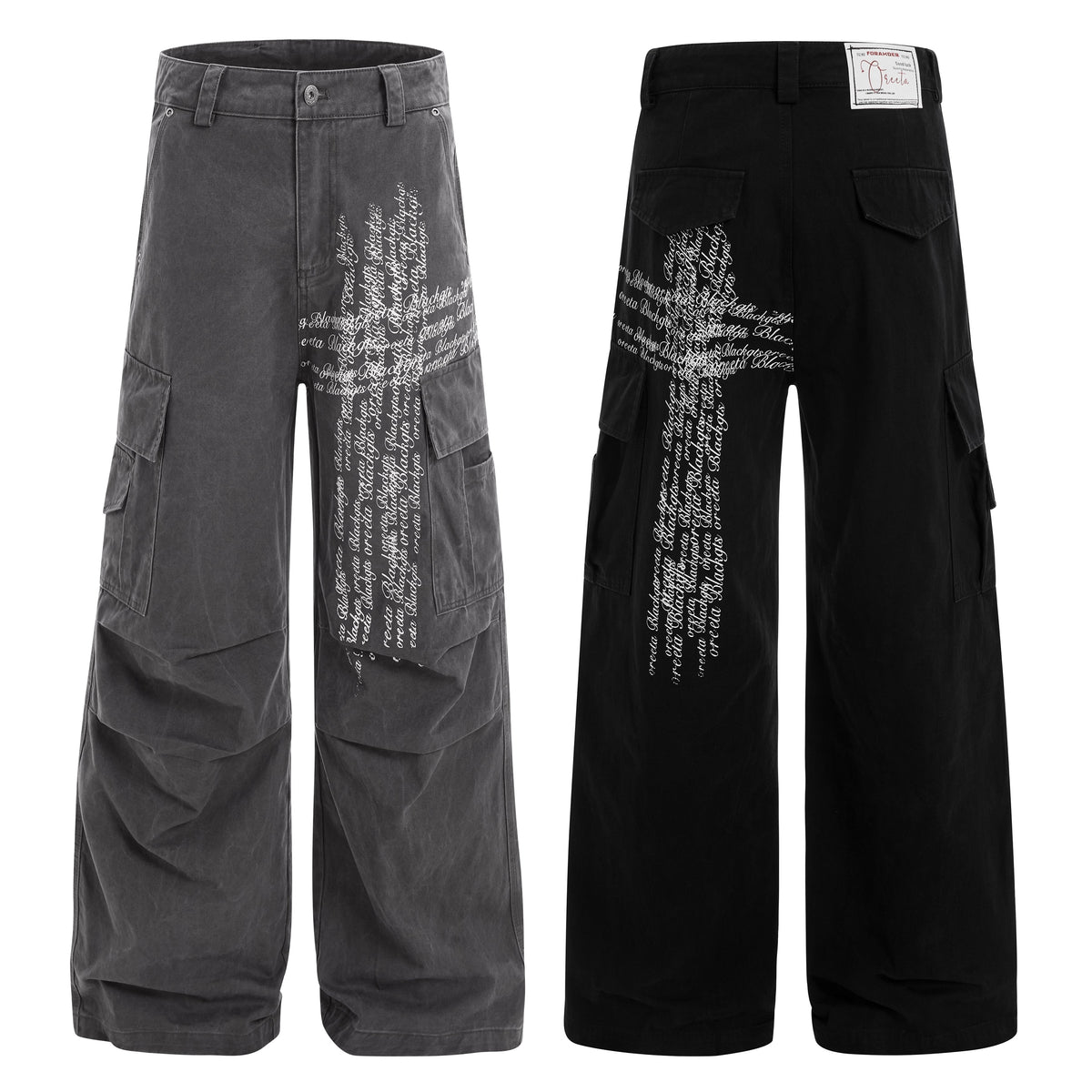 Madxmarx Cross Lettering Cargo Pants