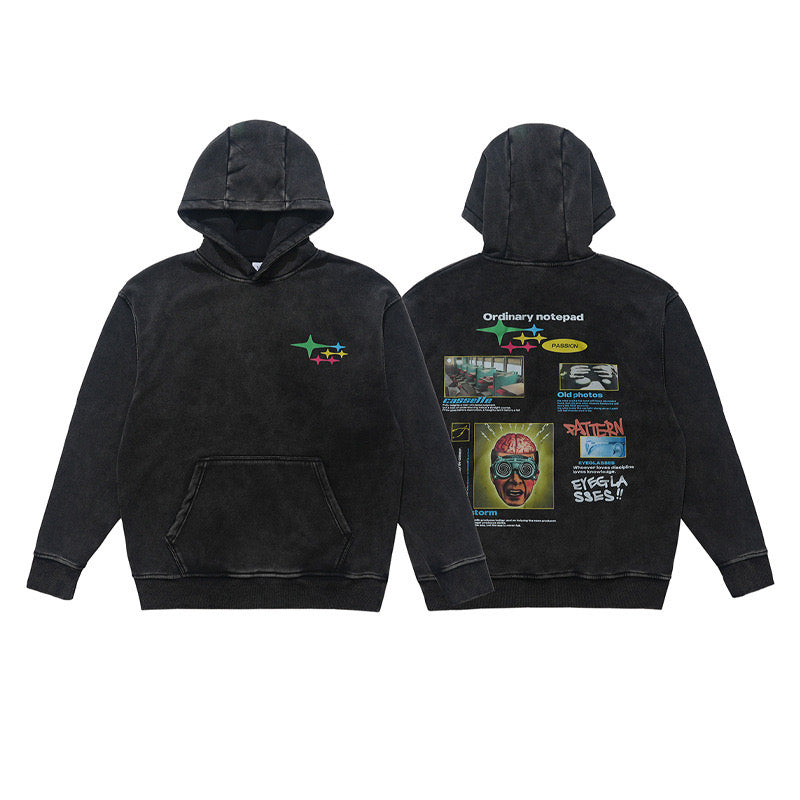 Madxmarx Graphic Washed Pullover Hoodie