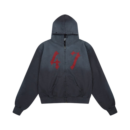 Madxmarx „47“ Kapuzenjacke mit Reißverschluss - M / Blau
