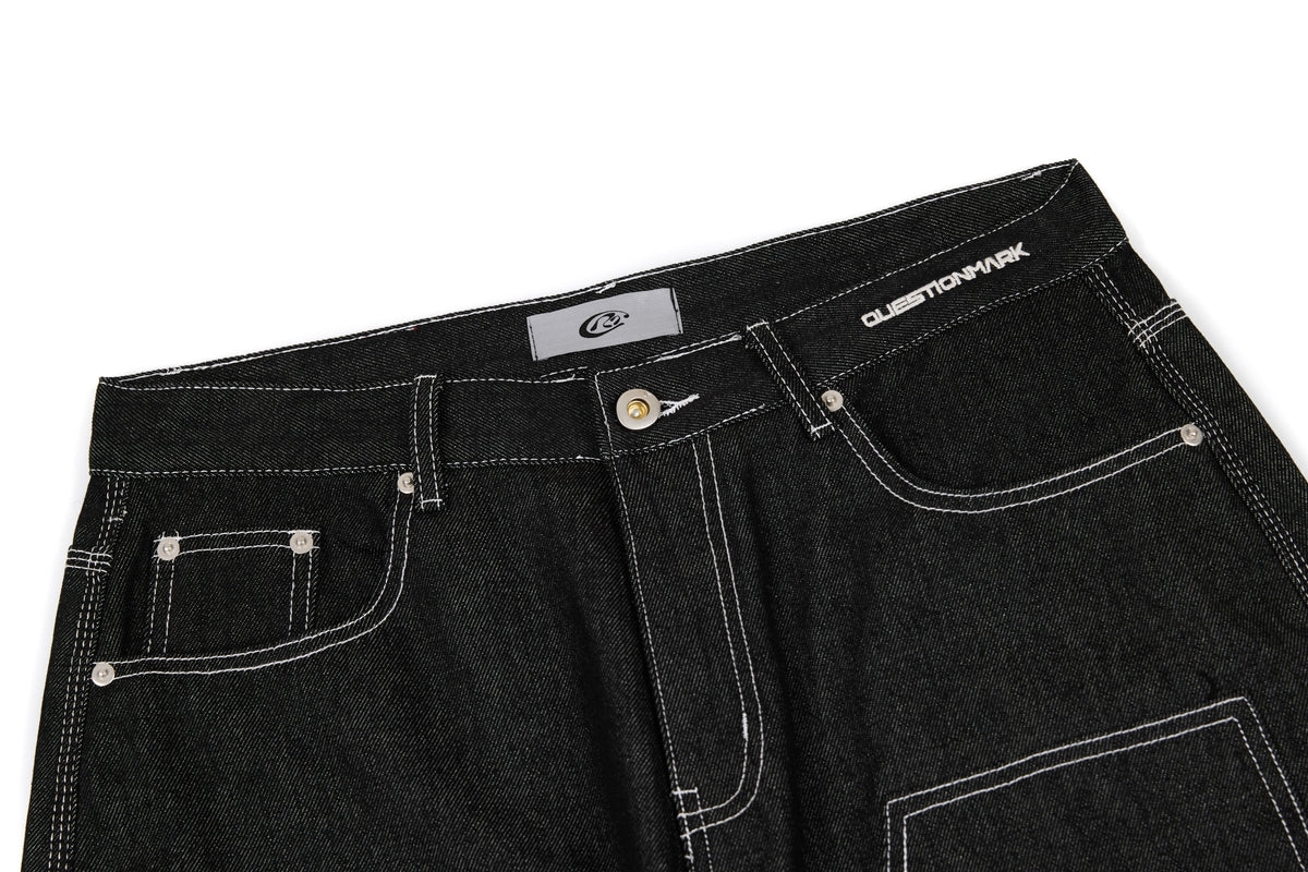 Pantalon large en jean à empiècements Madxmarx