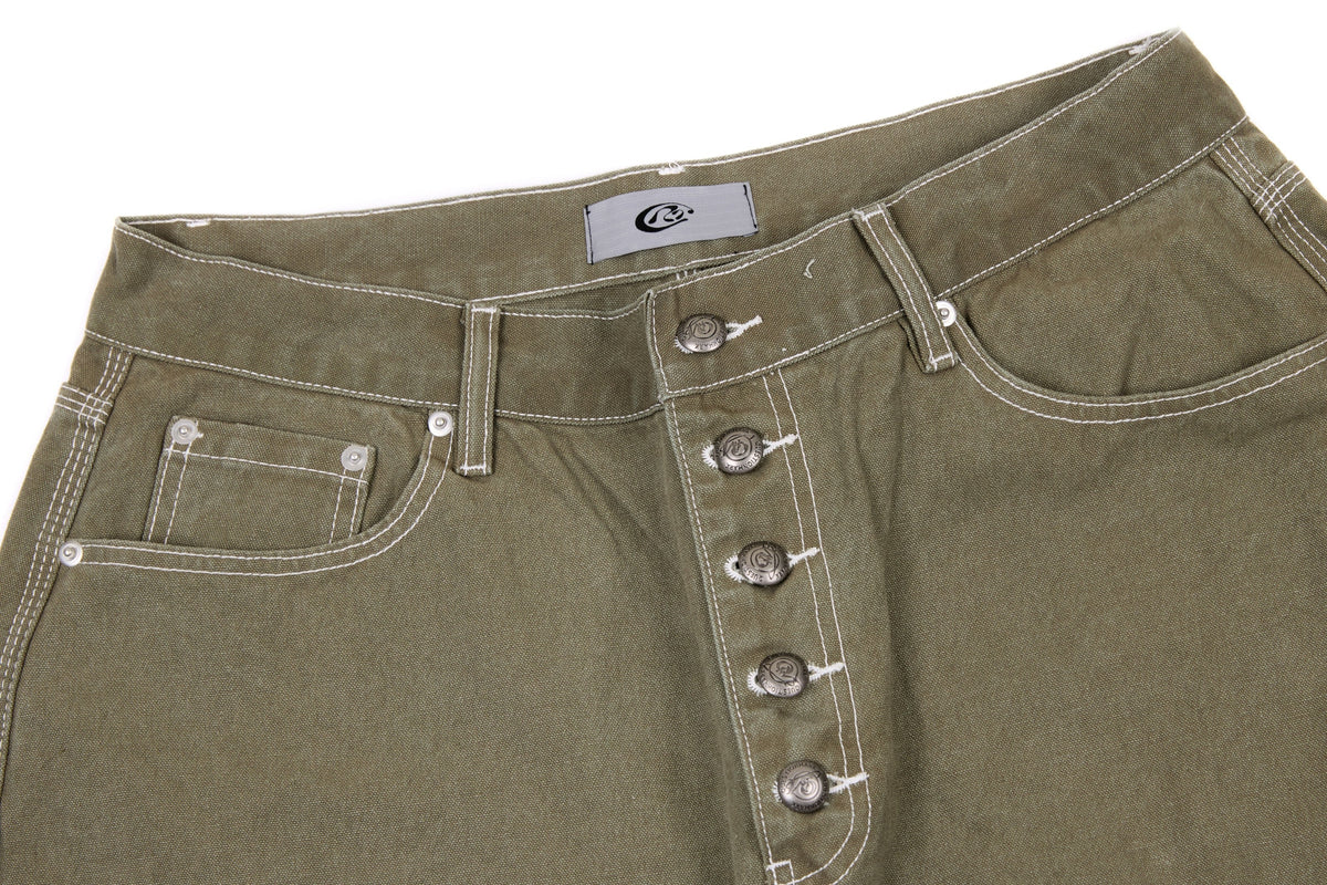 Pantalon en jean coupe tonneau à surpiqûres contrastantes Madxmarx