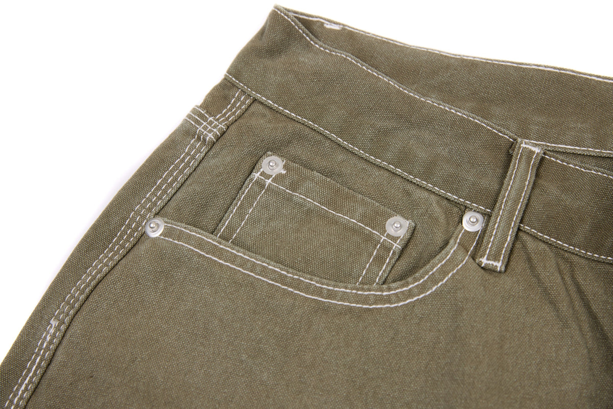 Pantalon en jean coupe tonneau à surpiqûres contrastantes Madxmarx