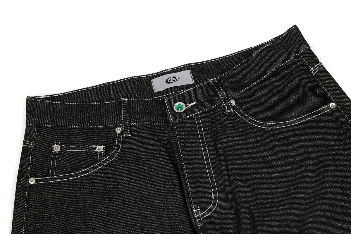 Jean barrel denim à coutures épaisses Madxmarx