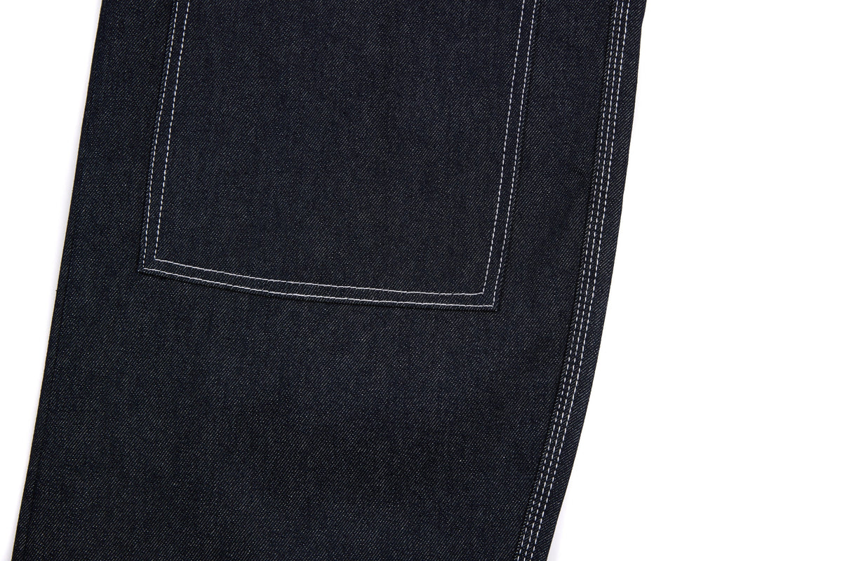 Madxmarx Panel-Stitch Wide-Leg Denim Pants
