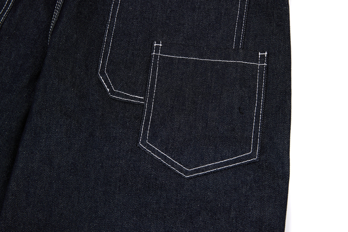 Madxmarx Panel-Stitch Wide-Leg Denim Pants