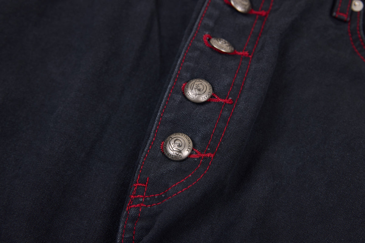 Pantalon en jean coupe tonneau à surpiqûres contrastantes Madxmarx