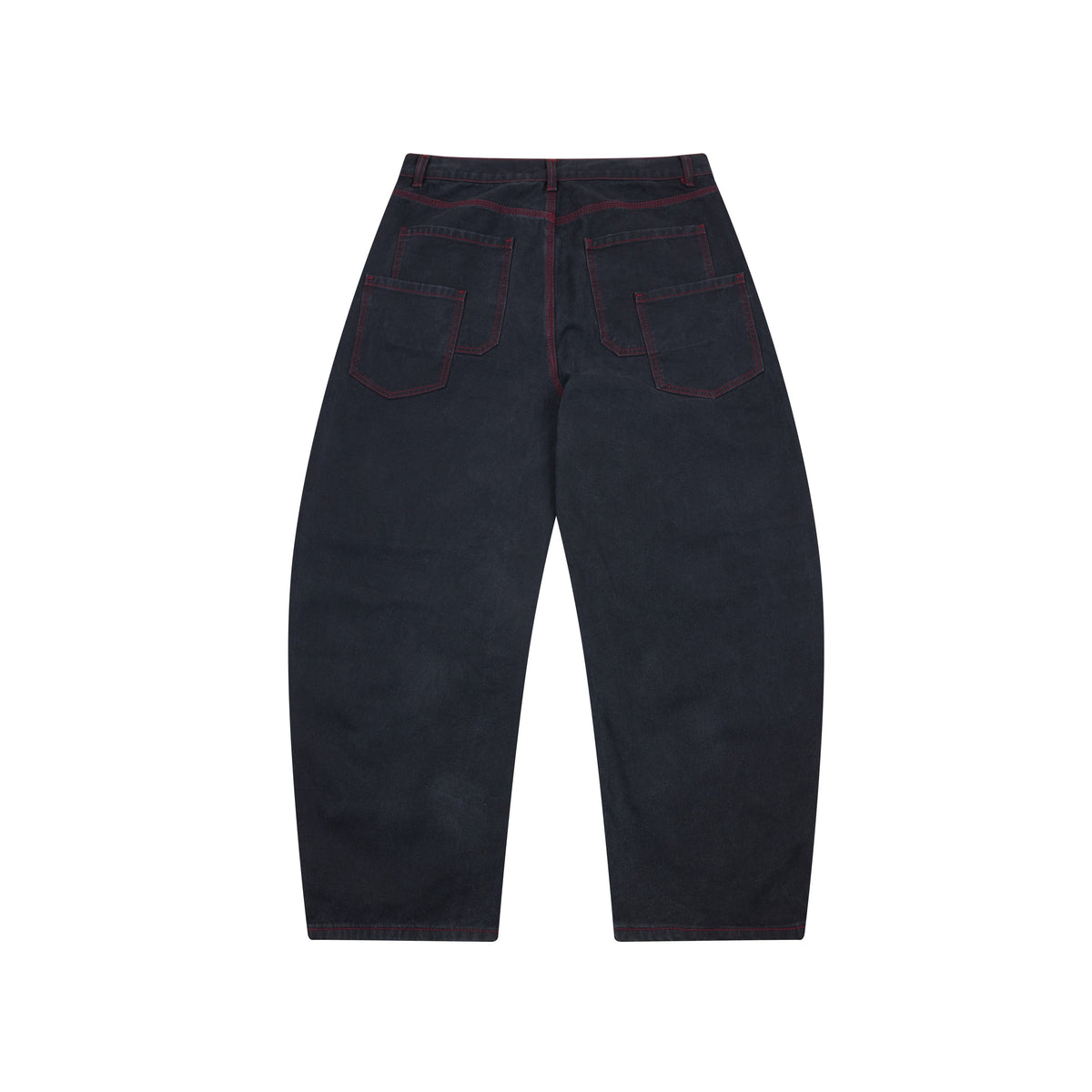 Pantalon en jean coupe tonneau à surpiqûres contrastantes Madxmarx