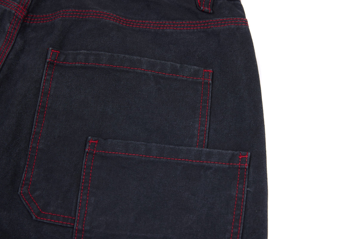 Pantalon en jean coupe tonneau à surpiqûres contrastantes Madxmarx
