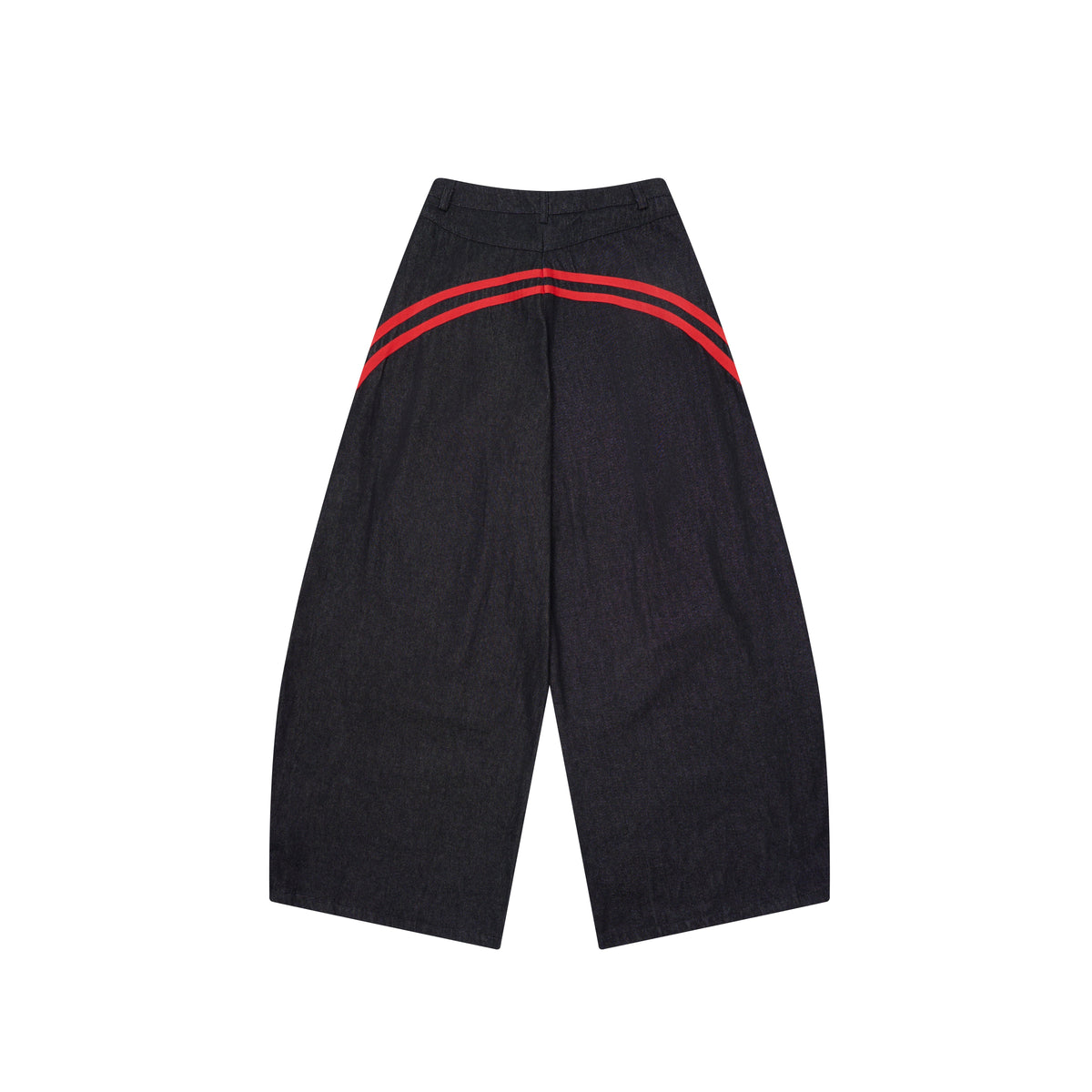Madxmarx Red-Stripe Wide-Leg Cotton Pants