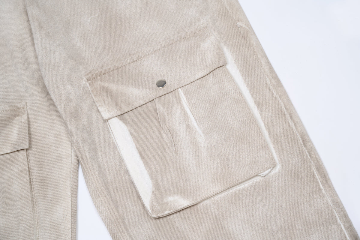 Madxmarx Gewaschene Utility-Cargohose mit weitem Bein