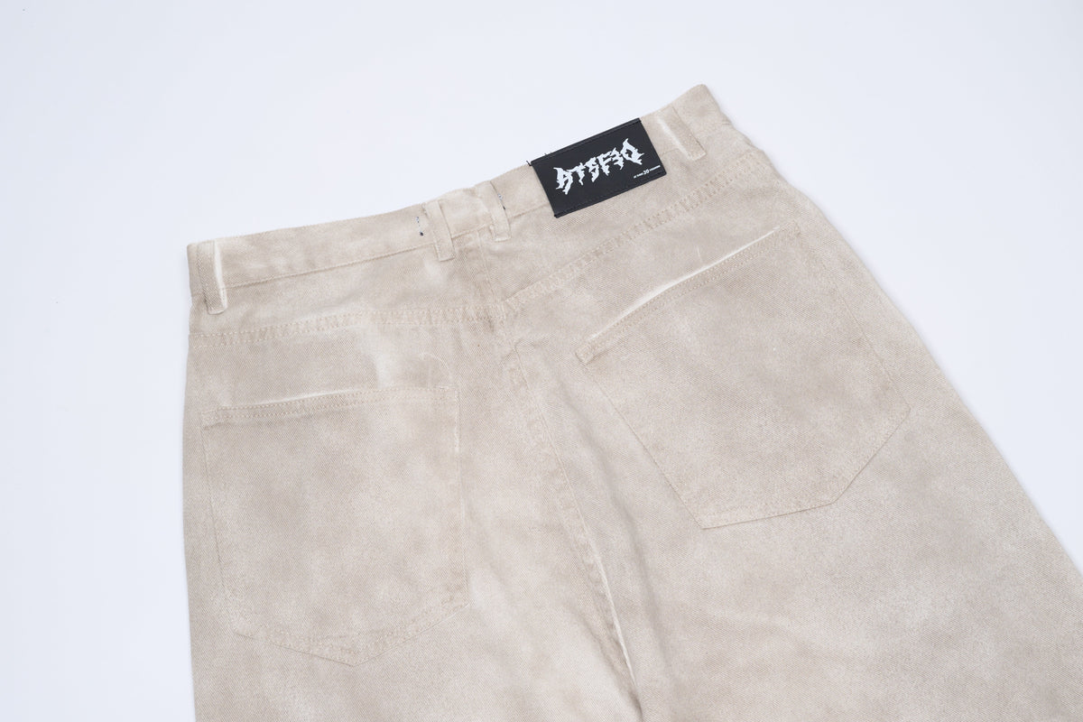 Madxmarx Gewaschene Utility-Cargohose mit weitem Bein