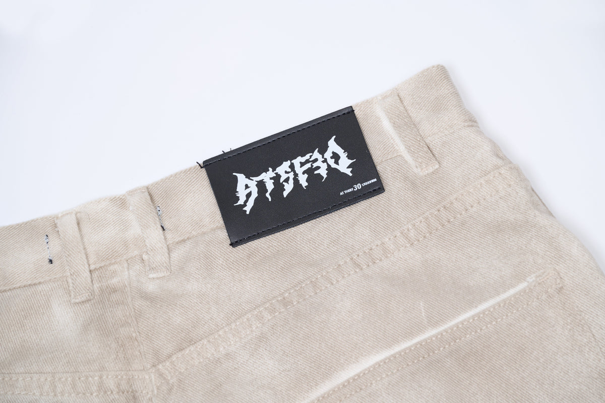 Madxmarx Gewaschene Utility-Cargohose mit weitem Bein