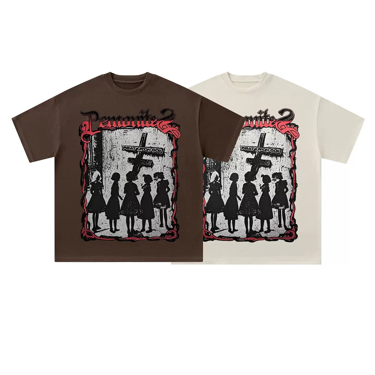 Madxmarx Gothic Cross Graphic Cotton Tee