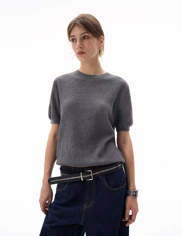 Madxmarx Minimal Knit Short-Sleeve Sweater