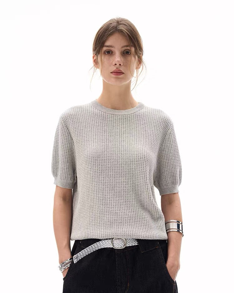 Madxmarx Minimal Knit Short-Sleeve Sweater