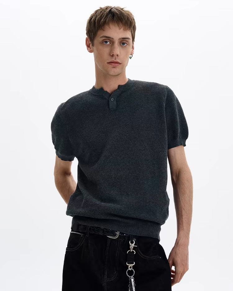 Madxmarx Textured Knit Short Sleeve Tee