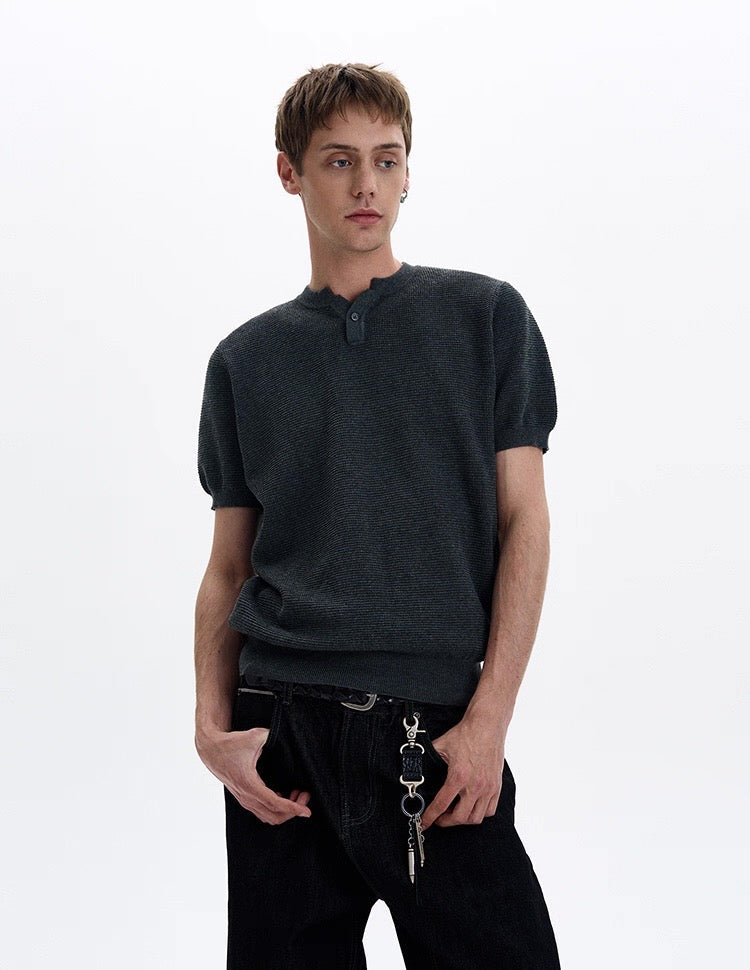 Madxmarx Textured Knit Short Sleeve Tee