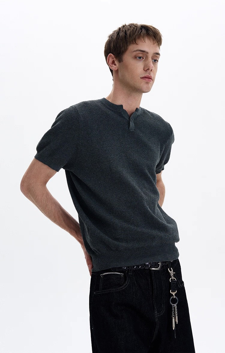 Madxmarx Textured Knit Short Sleeve Tee