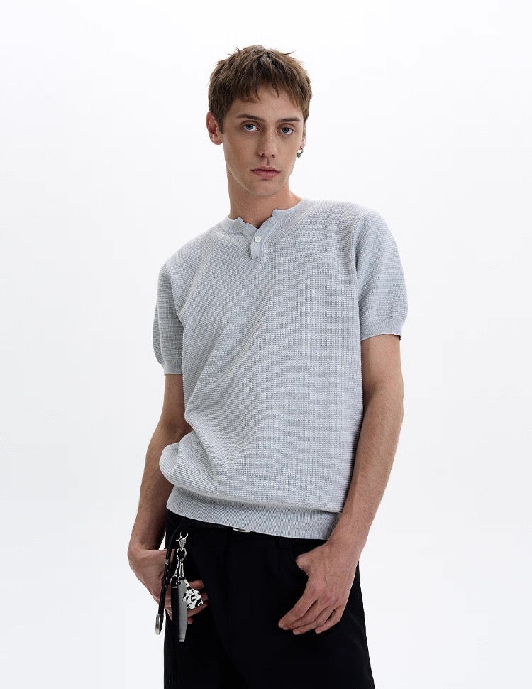 Madxmarx Textured Knit Short Sleeve Tee