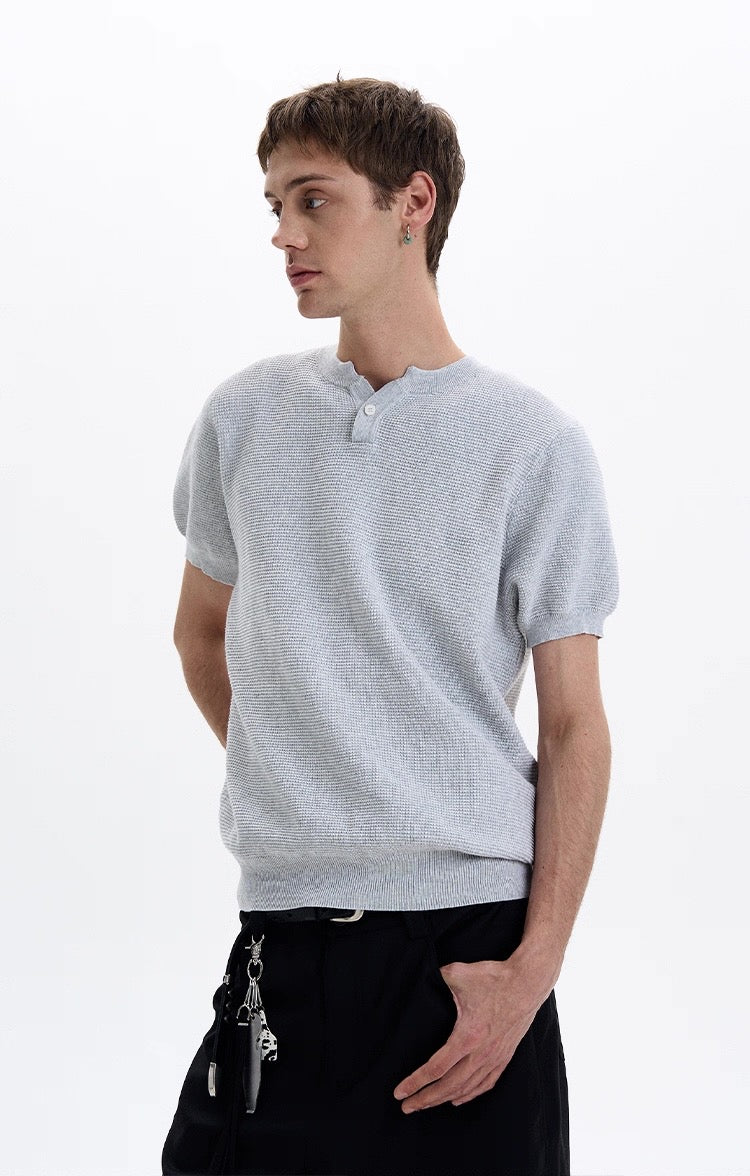 Madxmarx Textured Knit Short Sleeve Tee