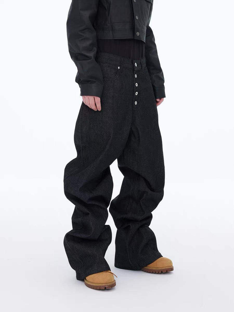 Madxmarx High-Rise Jeans mit Knopfleiste