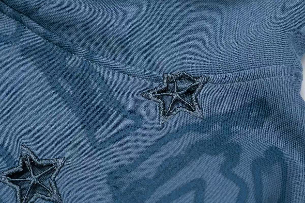 Madxmarx Star-Studded Graphic Pullover Hoodie