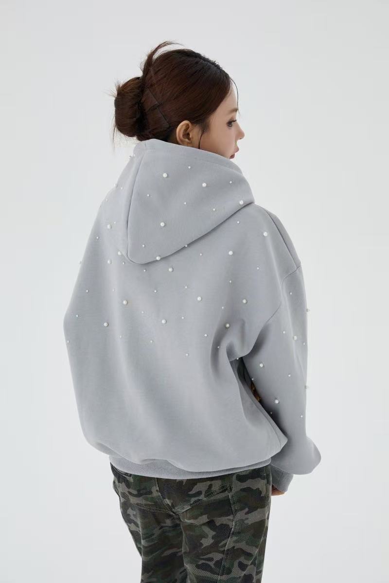Madxmarx Rhinestone Script Pullover Hoodie