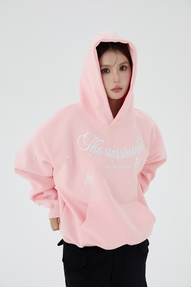 Madxmarx Rhinestone Script Pullover Hoodie