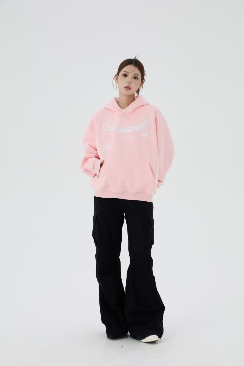 Madxmarx Rhinestone Script Pullover Hoodie