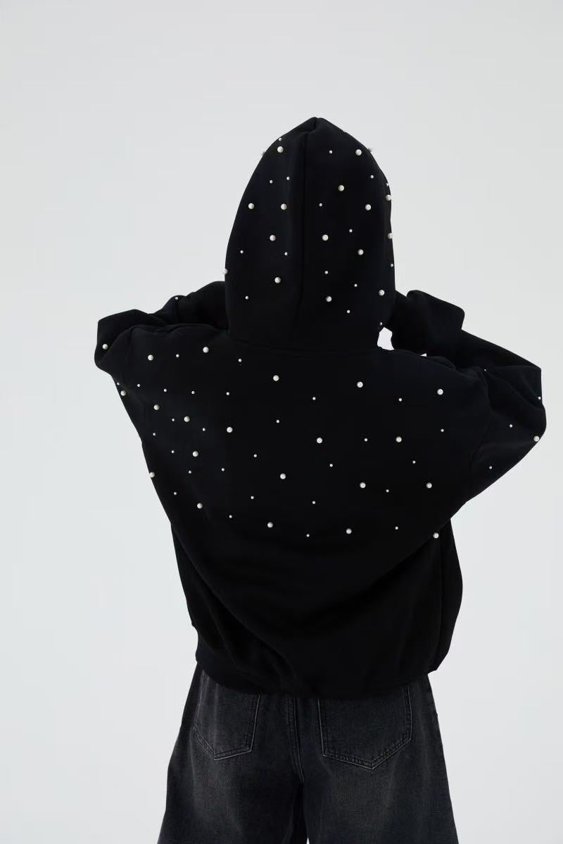 Madxmarx Rhinestone Script Pullover Hoodie