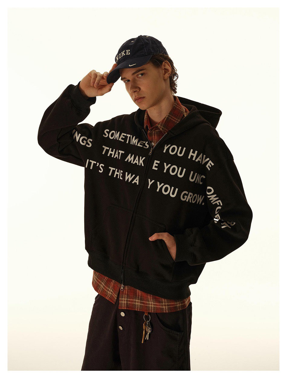 Madxmarx Printed Zip-Up Hoodie