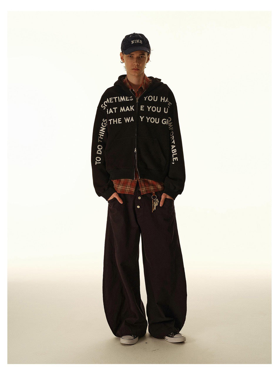 Madxmarx Printed Zip-Up Hoodie