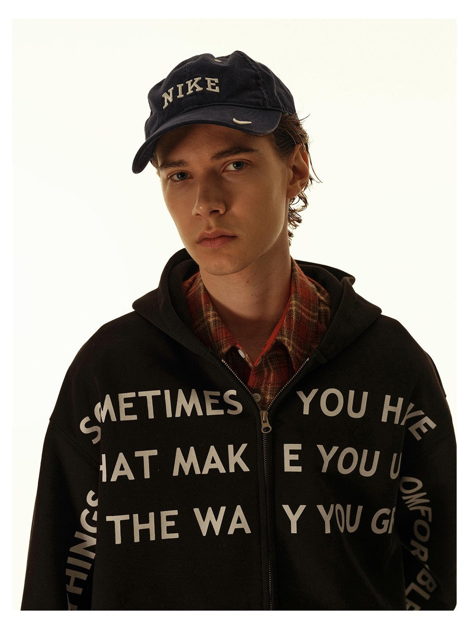 Madxmarx Printed Zip-Up Hoodie