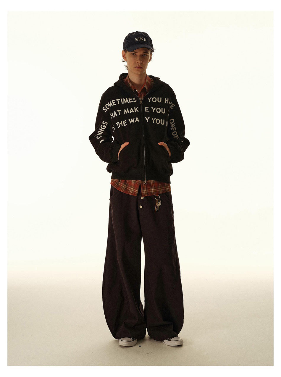 Madxmarx Printed Zip-Up Hoodie