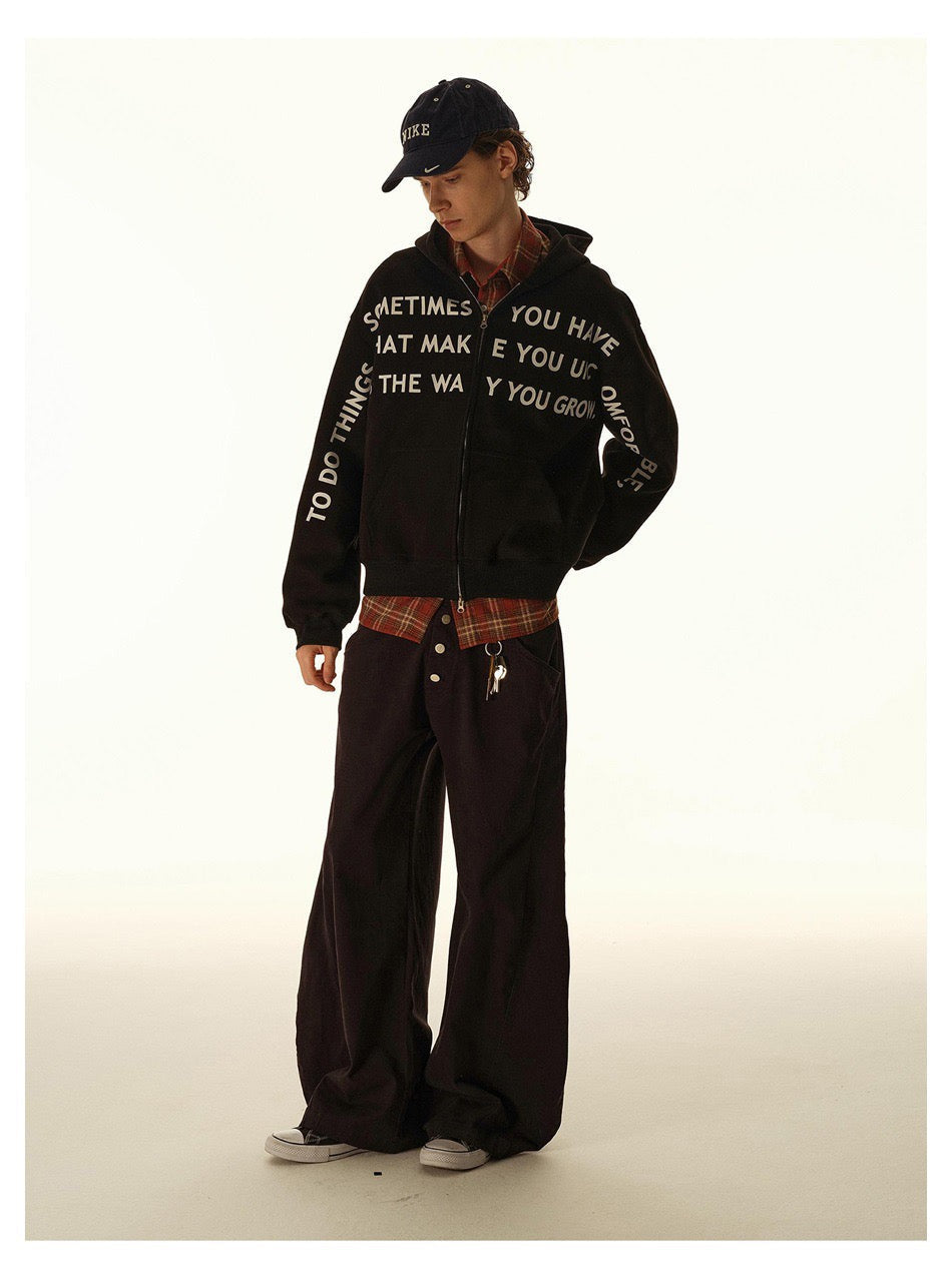 Madxmarx Printed Zip-Up Hoodie