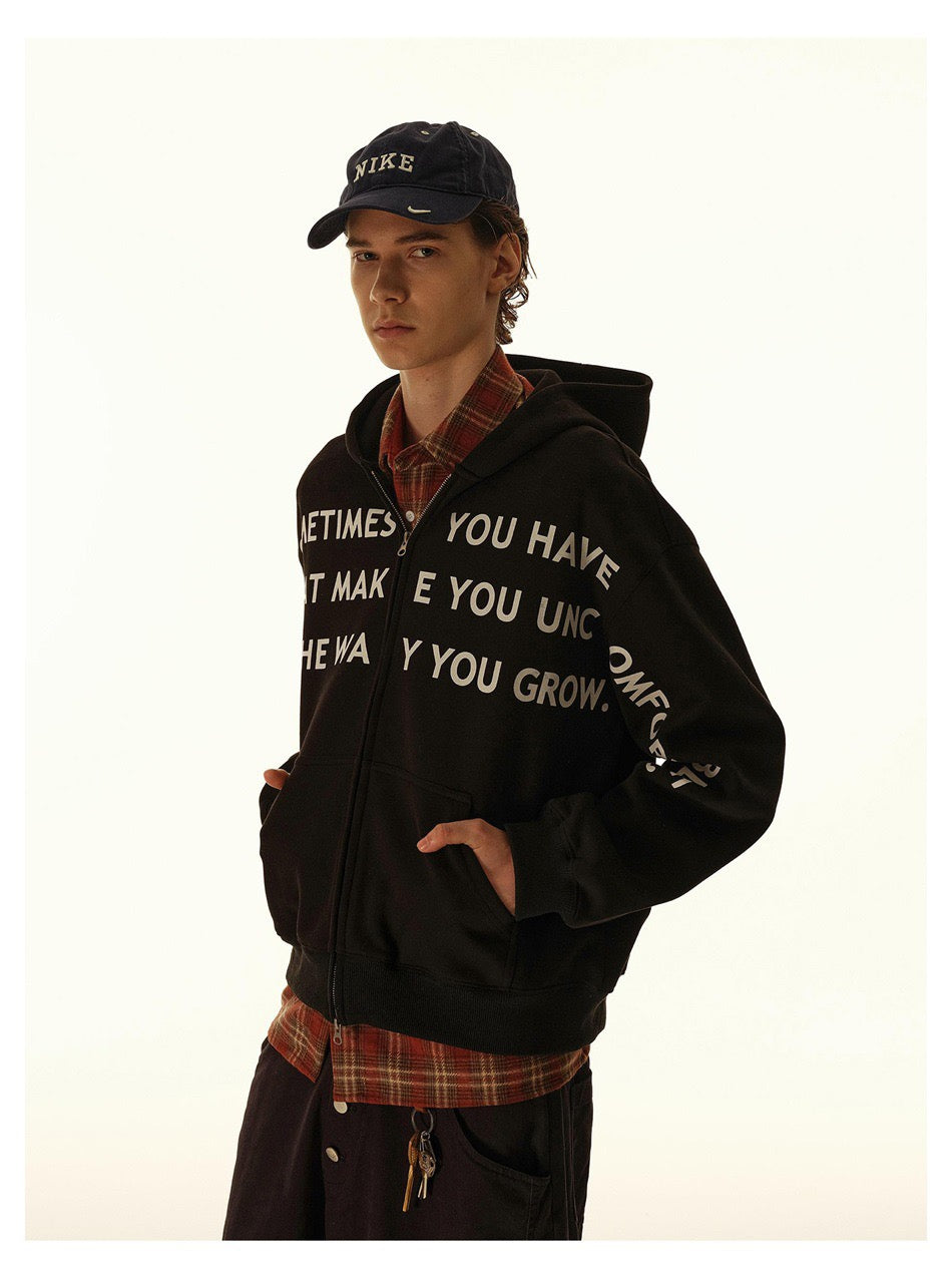 Madxmarx Printed Zip-Up Hoodie