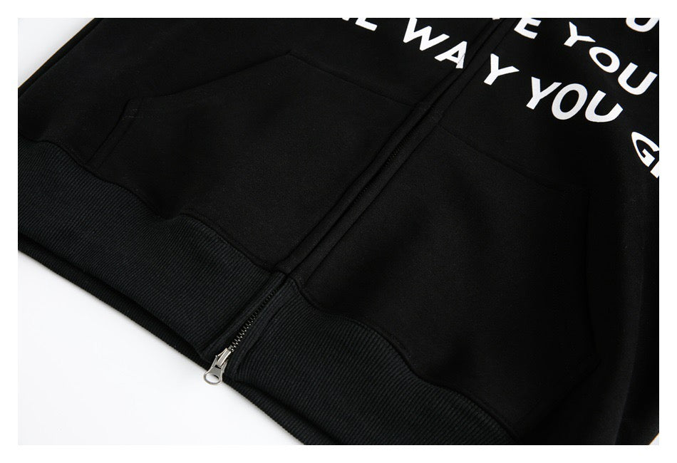 Madxmarx Printed Zip-Up Hoodie